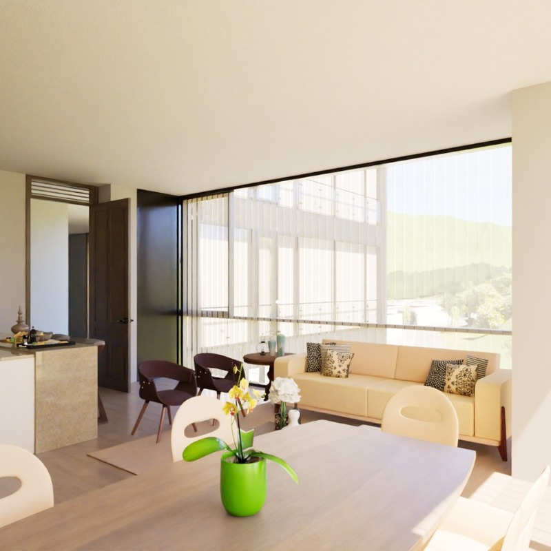 Sala principal: Ambientes modernos que combinan confort, elegancia y luz natural.