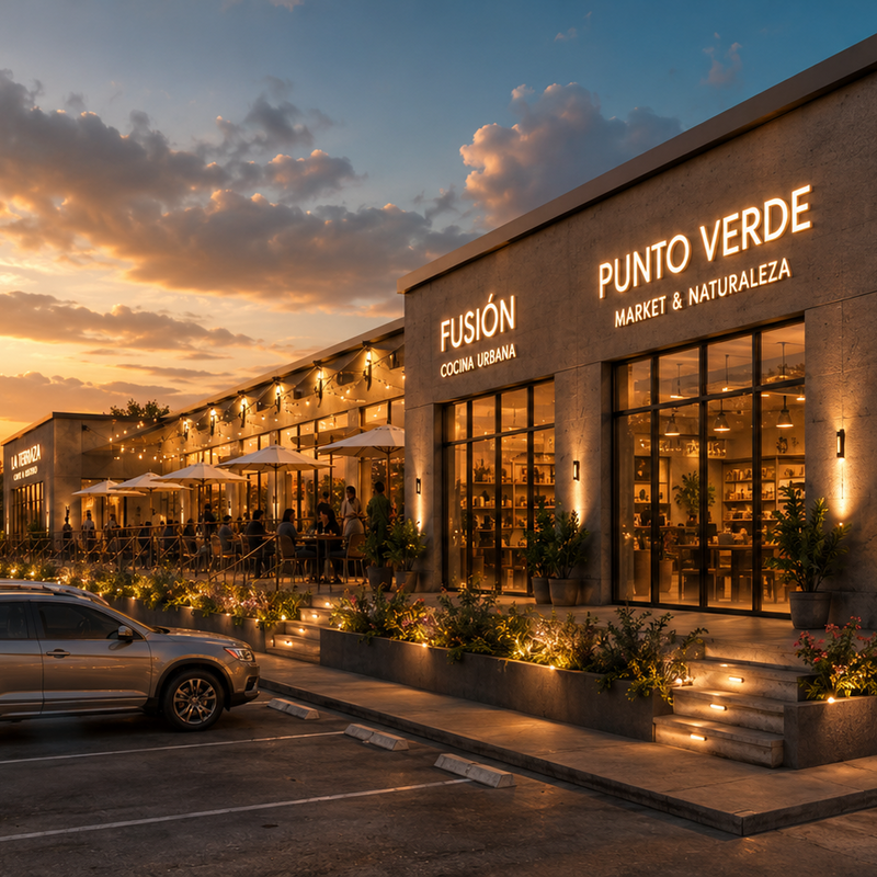 Un espacio moderno donde gastronomía, comercio y experiencias se encuentran.